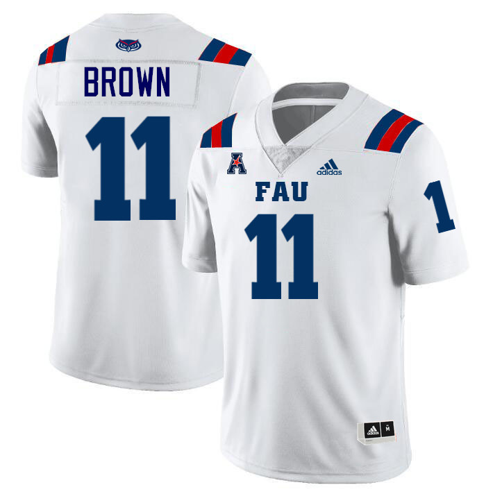 Kahzir Brown FAU Jersey,Florida Atlantic Owls Football Jersey,Uniforms,Gears-White